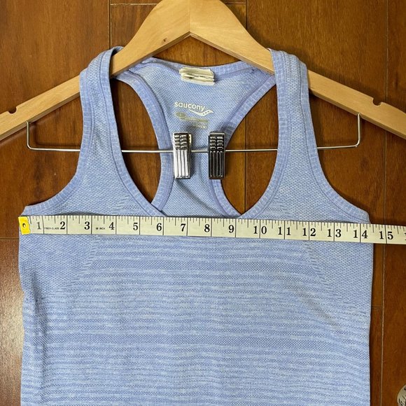 Saucony Womens Racerback Tank Athletic Top Blue Size S - Picture 6 of 10